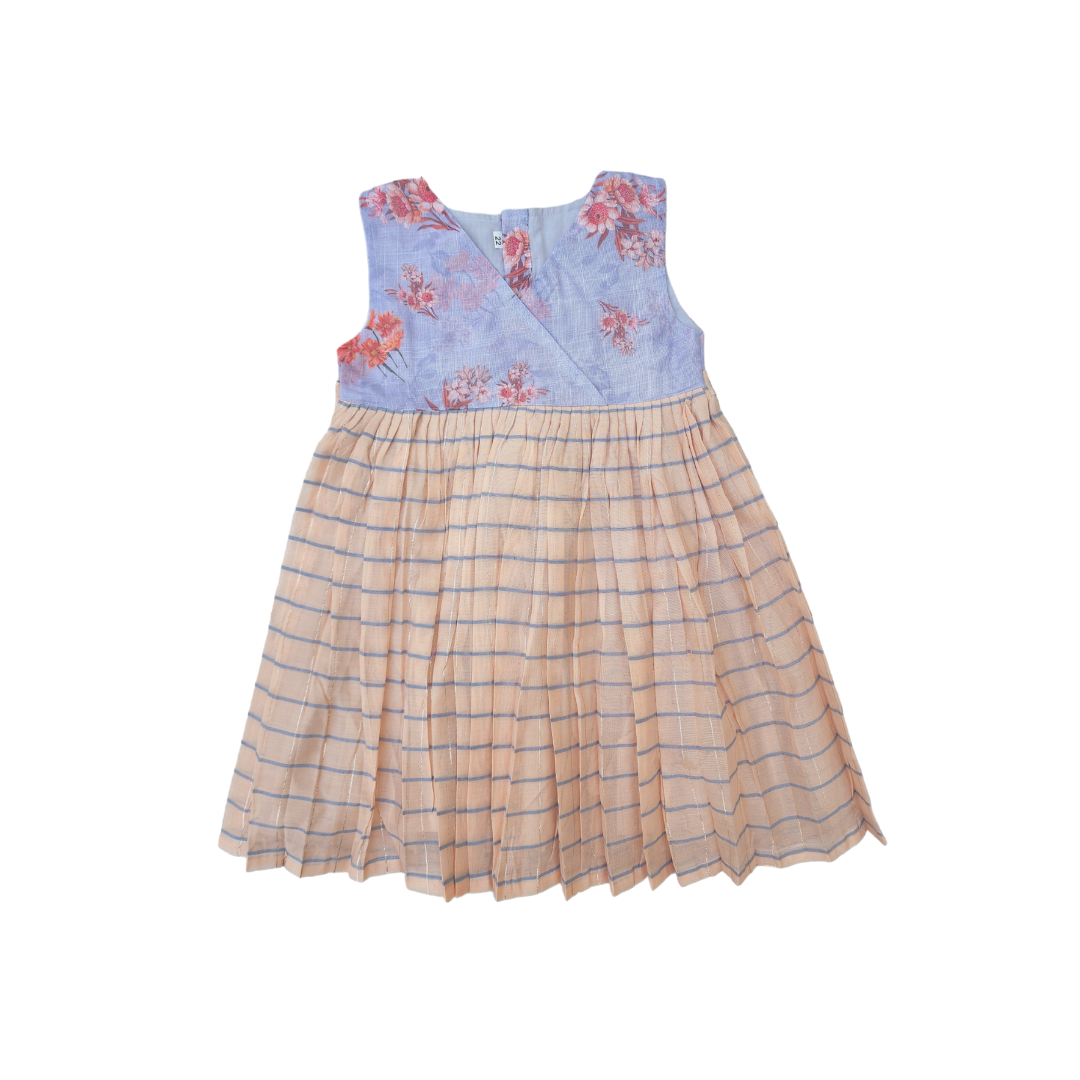 Pale Peach Zari Stripes Dress