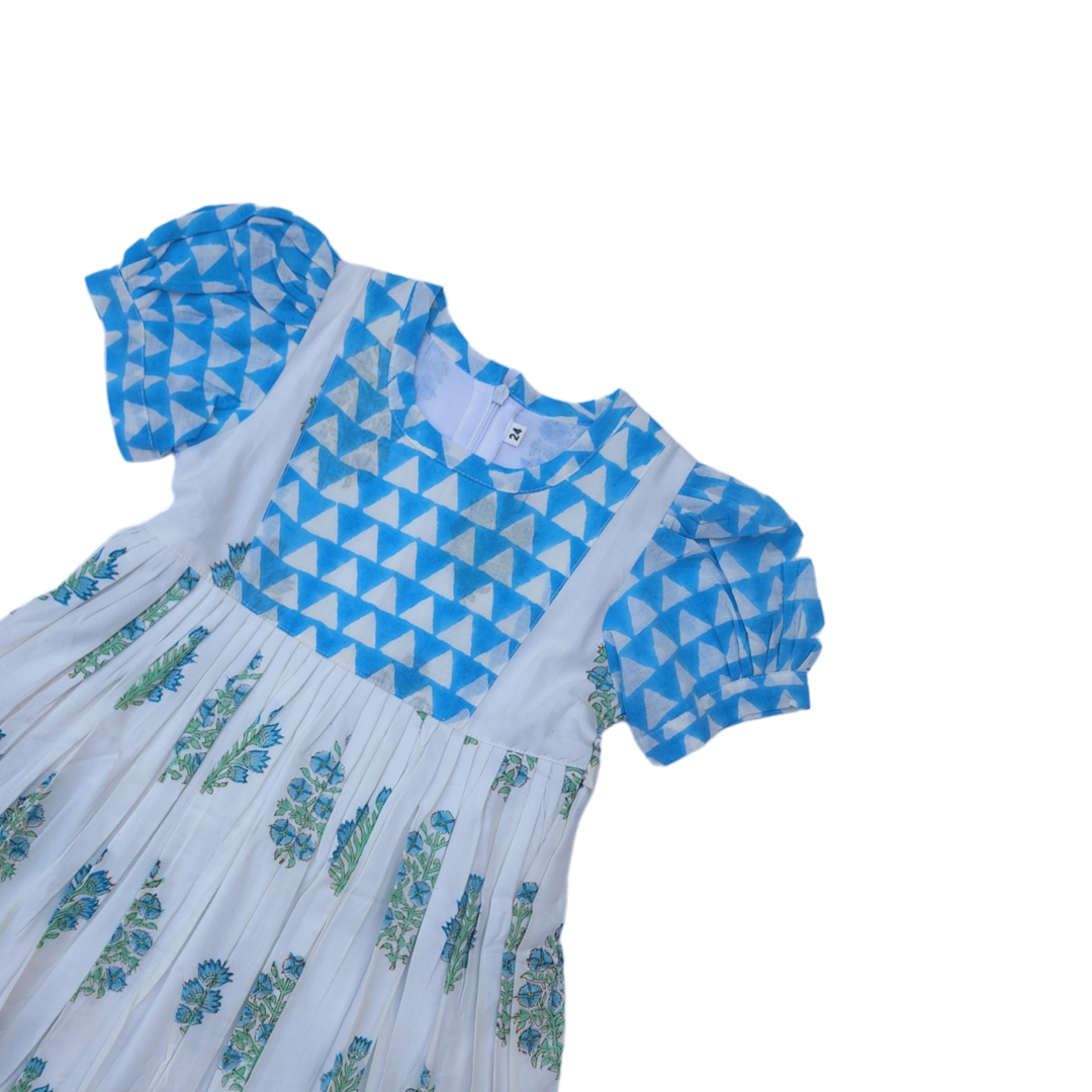 Blue Garden Block Print