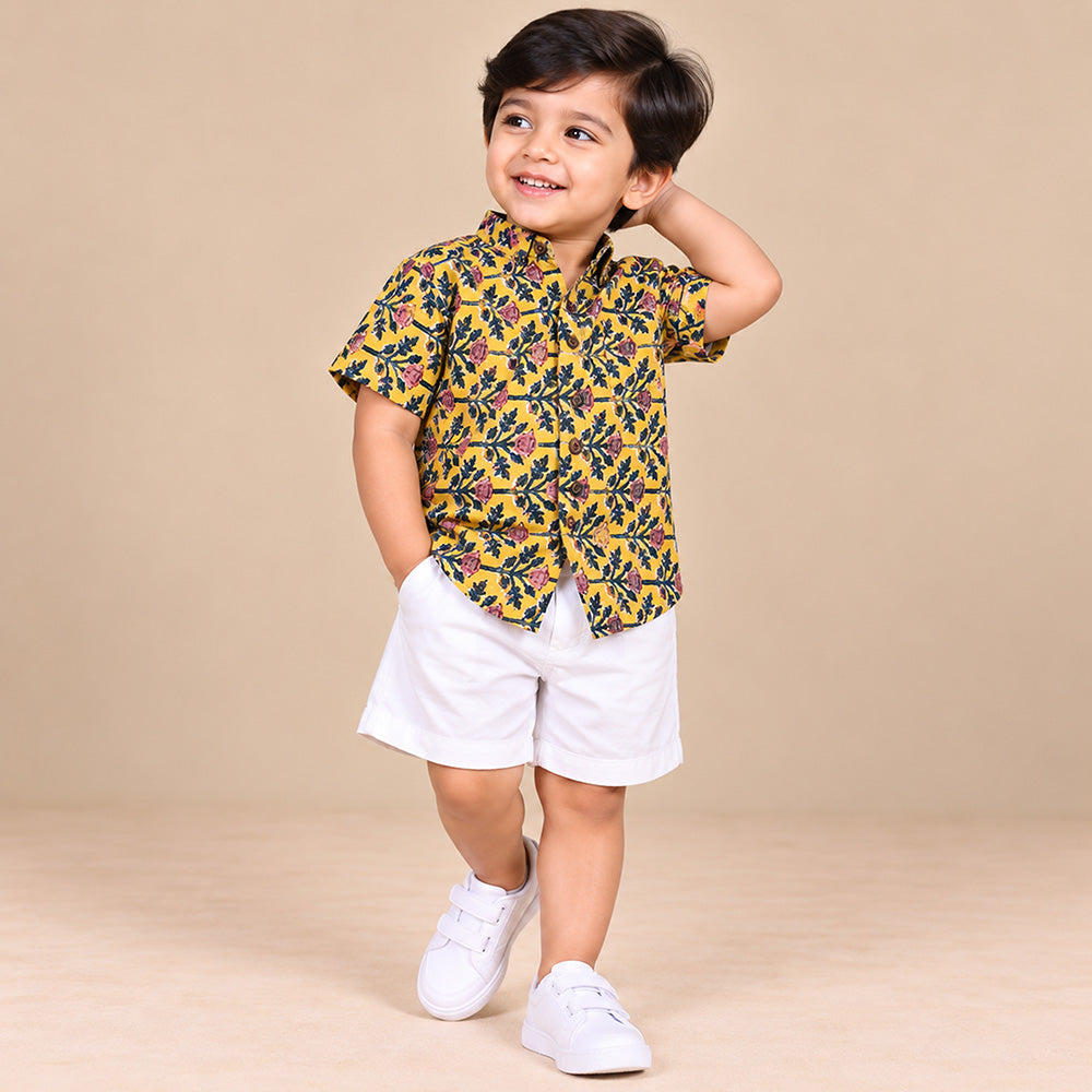 Mustard Yellow Block Print