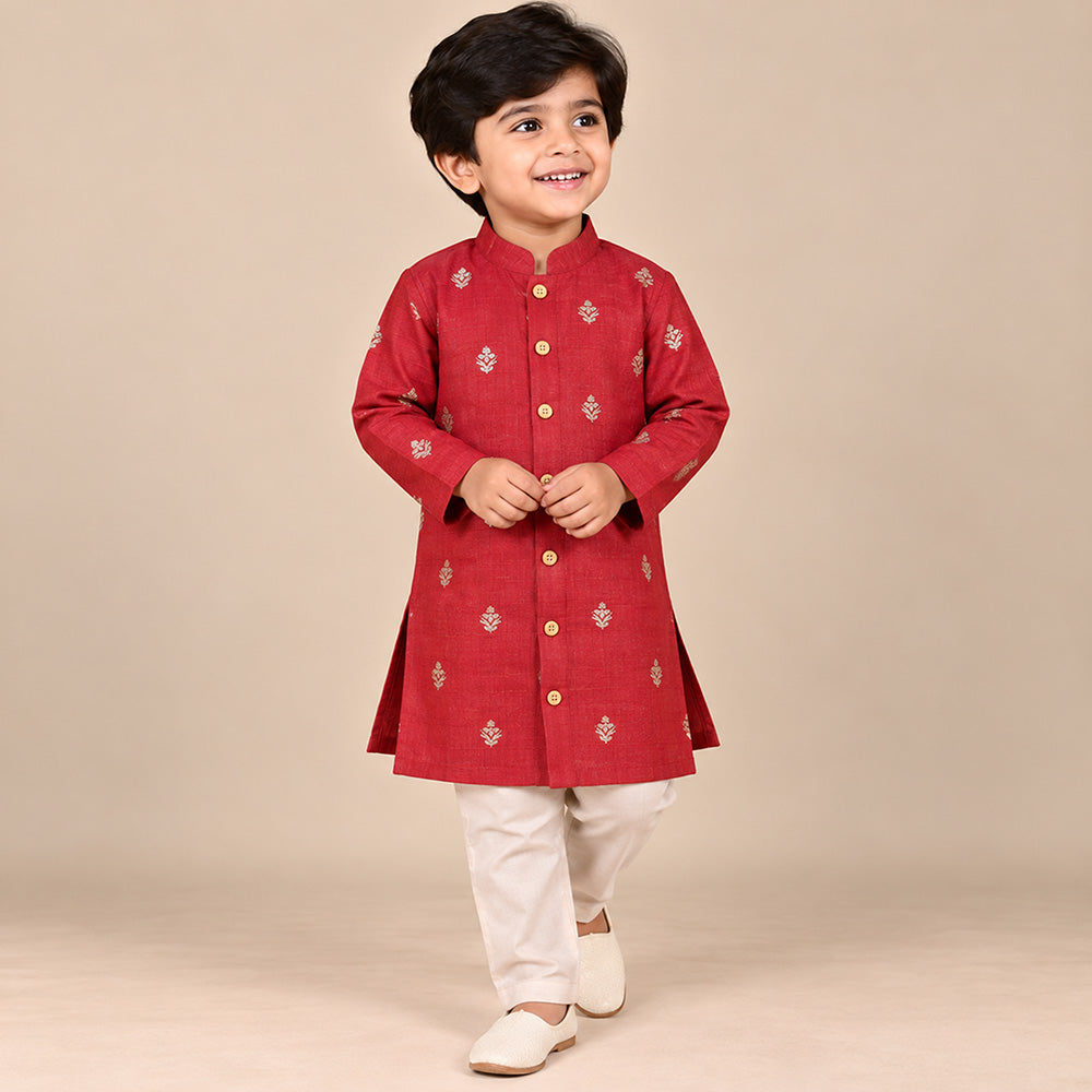 Red Zari Kurta