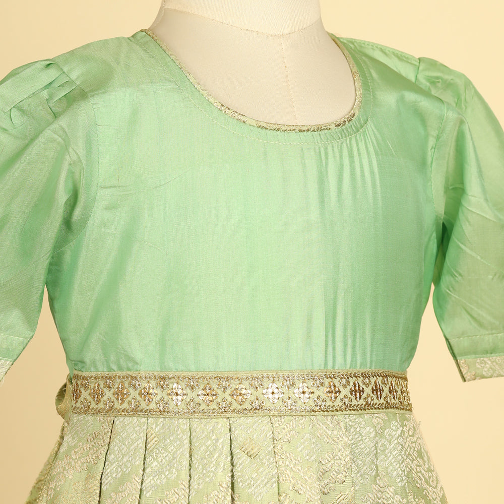 Green aura silk dress