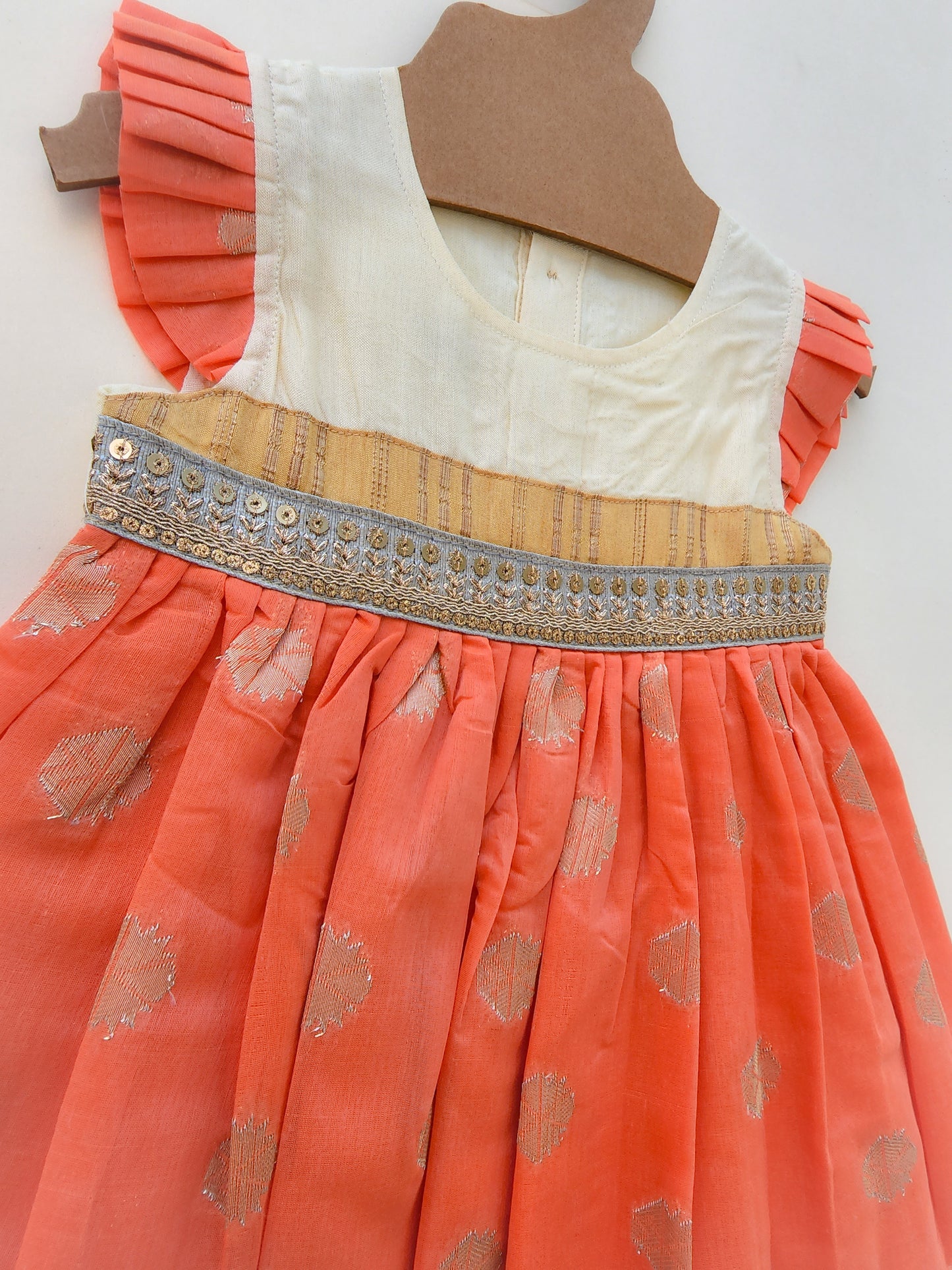 Orange Silk Motif Dress