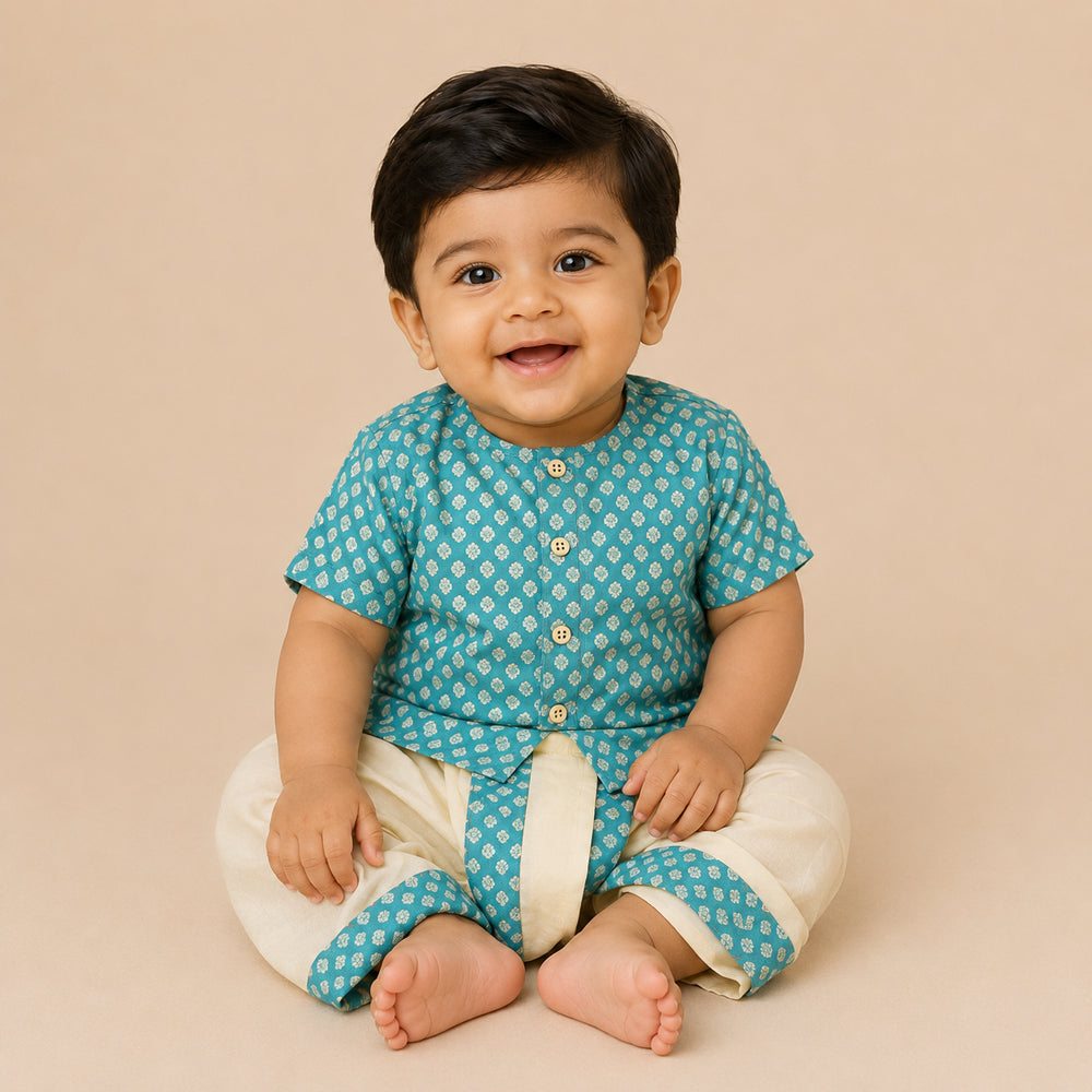 Blue Zari Dhoti