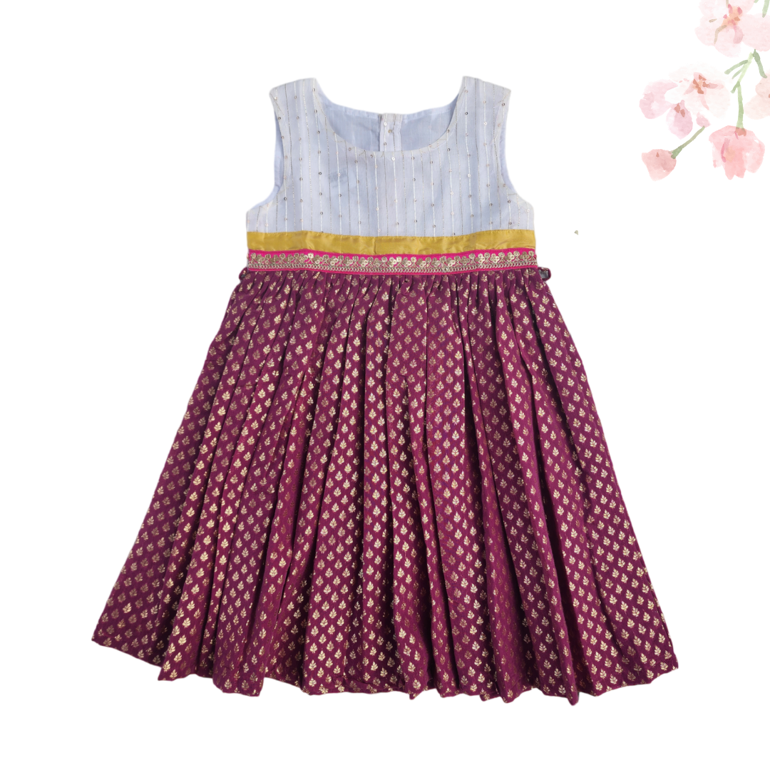 Deep Magenta Chanderi Dress