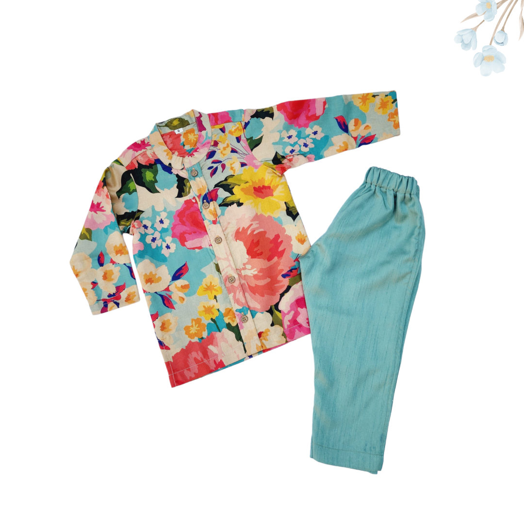 Bold Floral Muslin Set