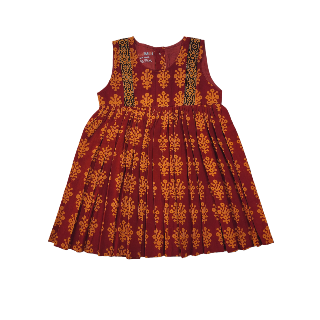 Maroon Block Print