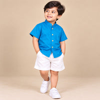 Peacock Blue Silk Shirt
