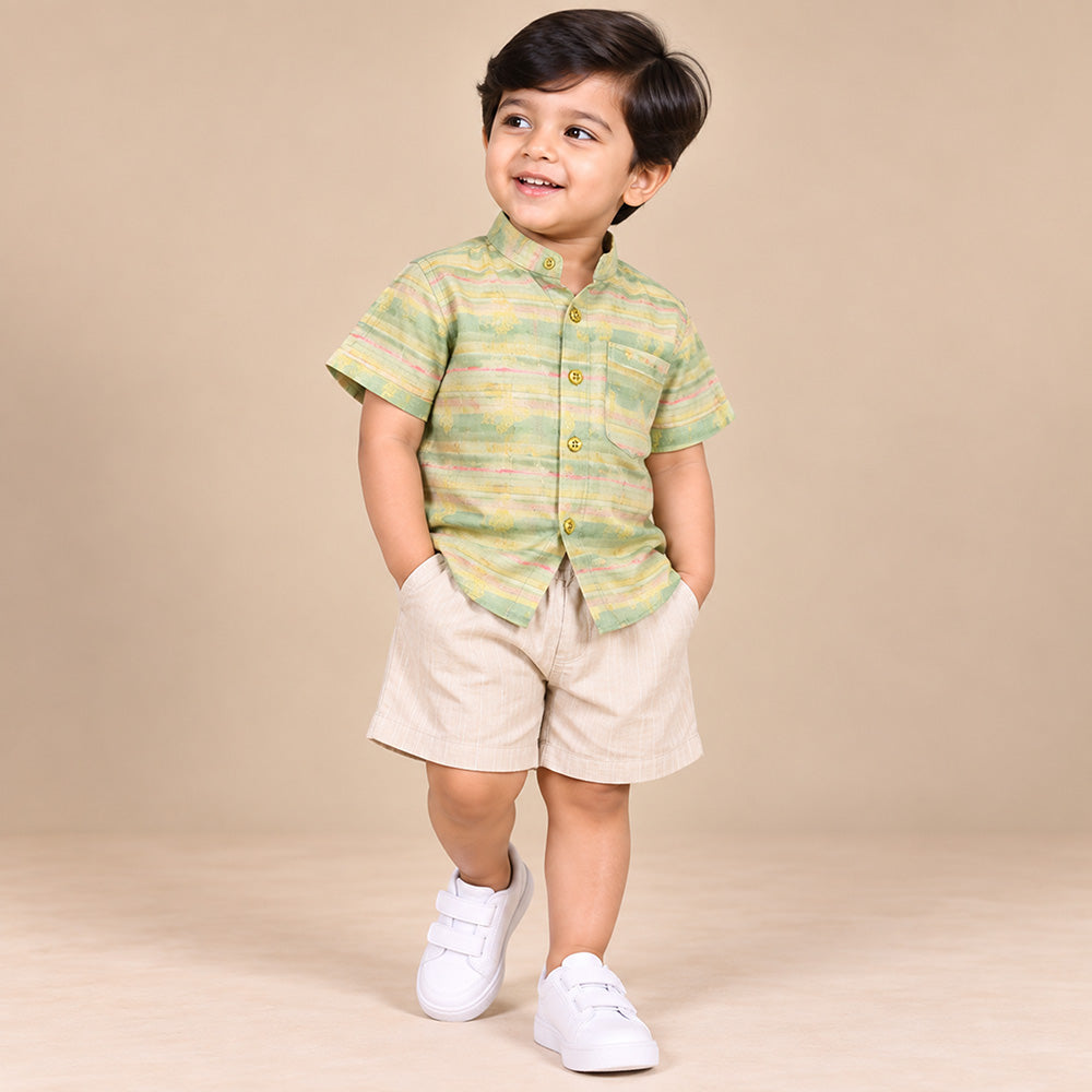 Pista Green Golden Zari Dot