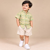 Pista Green Golden Zari Dot