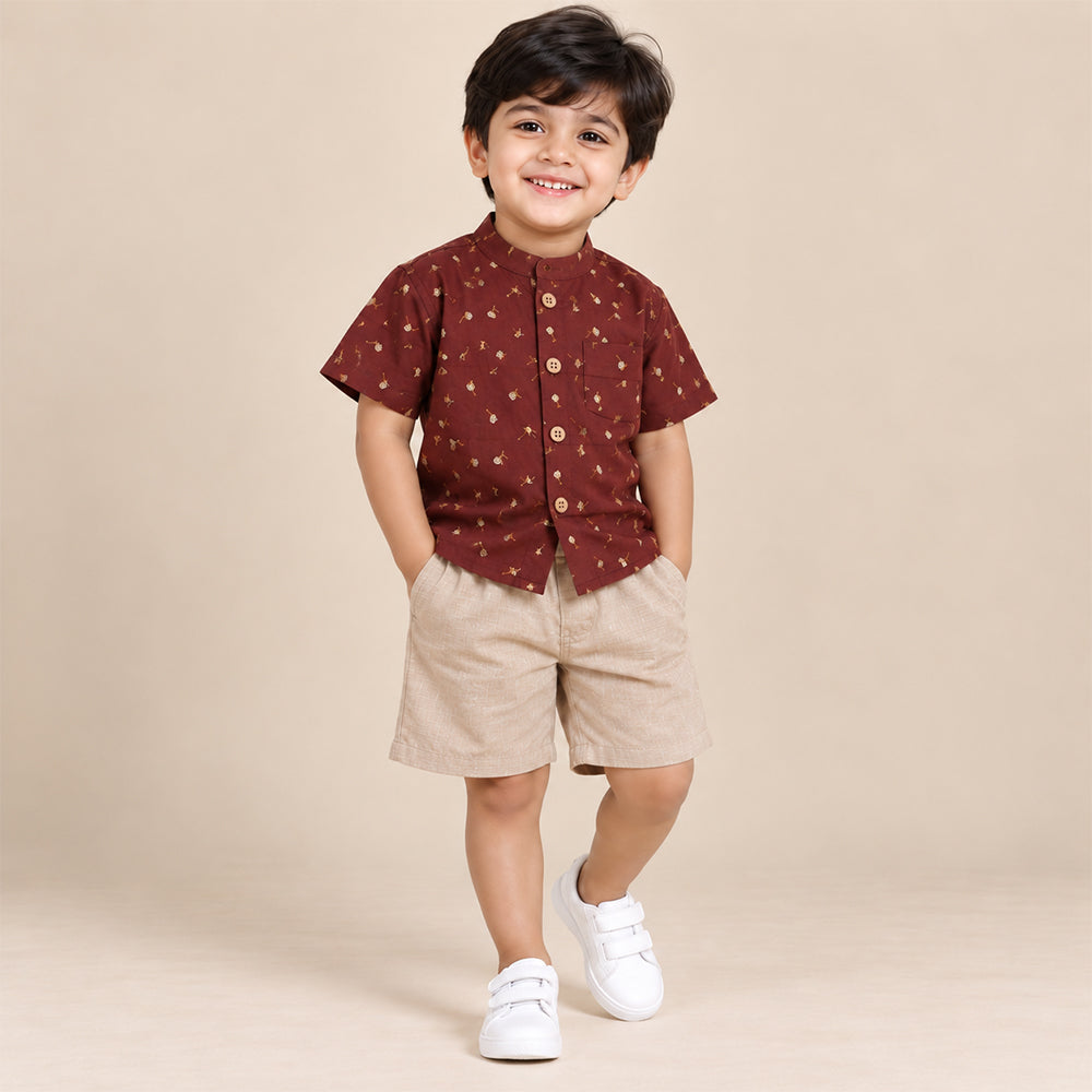 Rust Maroon Mini Floral