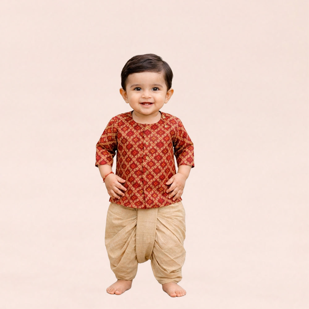Maroon & Beige Set
