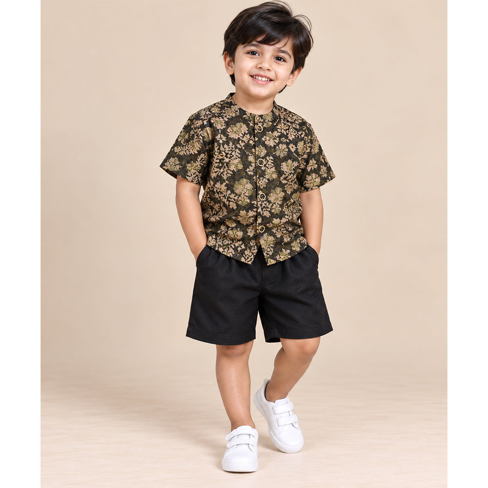 Black Mughal Golden Zari