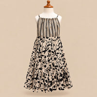 Beige Black Floral