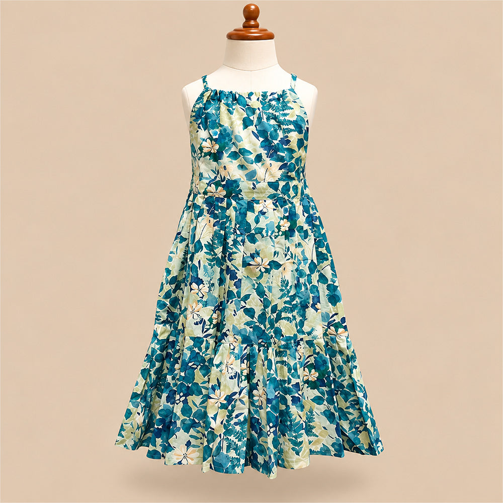 Teal Blue Floral