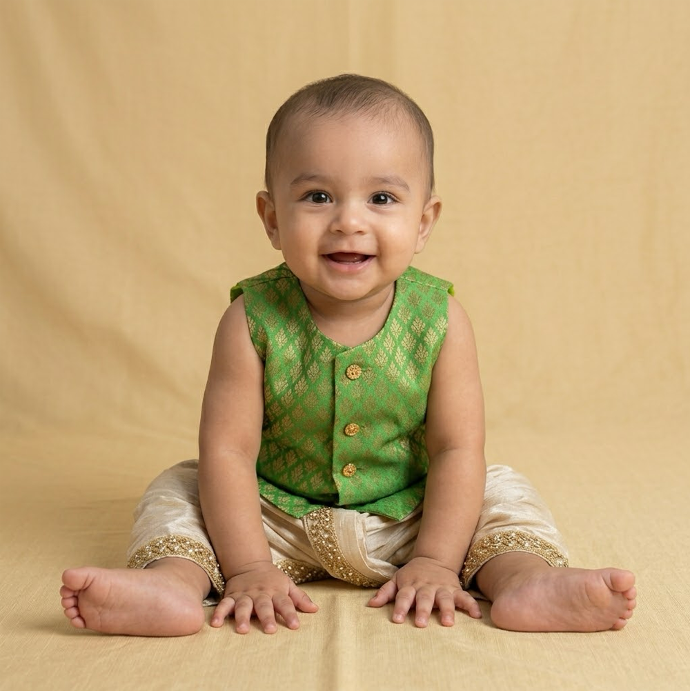 Traditional Green Silk Set