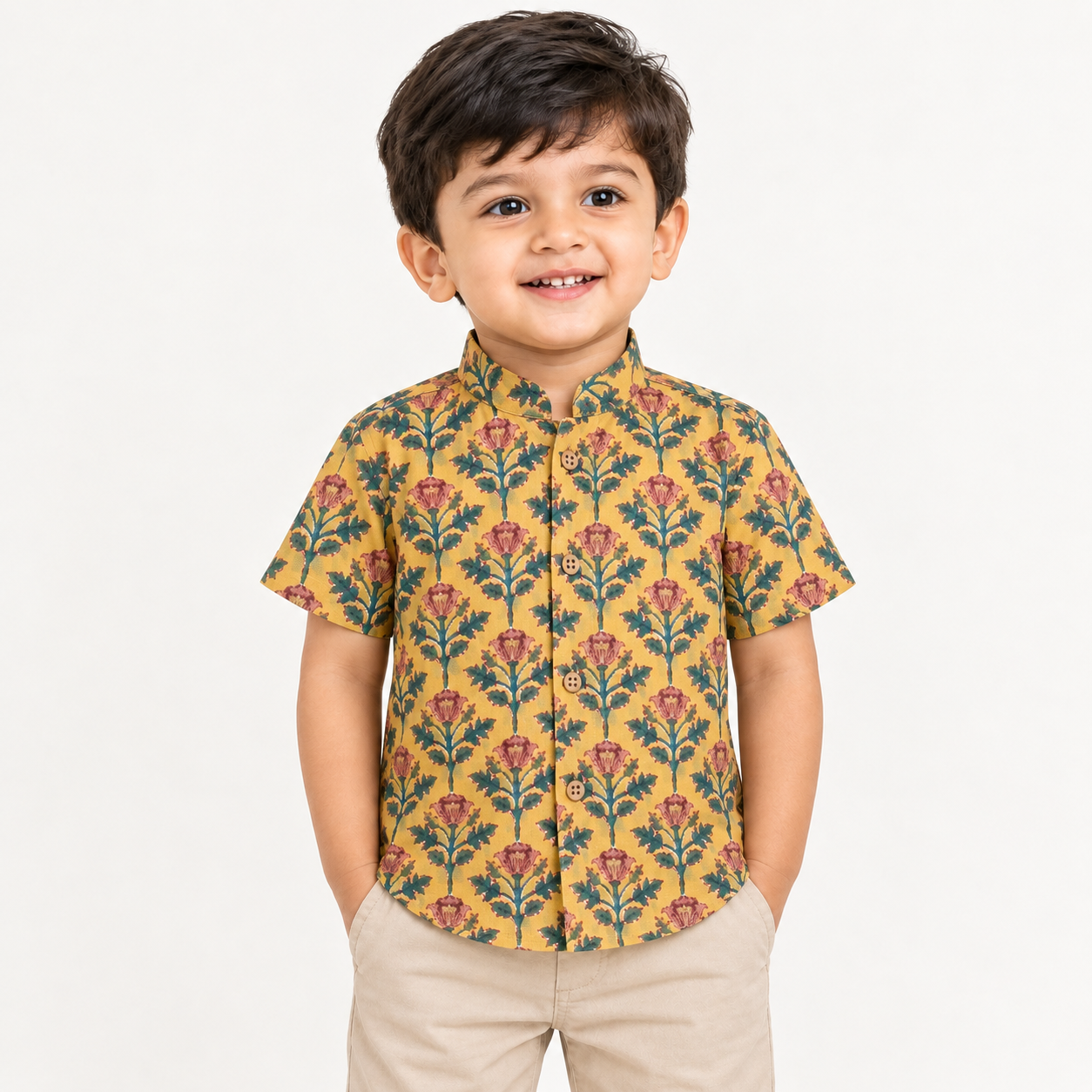 Mustard Yellow Block Print