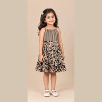 Beige Black Floral