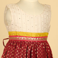 Deep Magenta Chanderi Dress