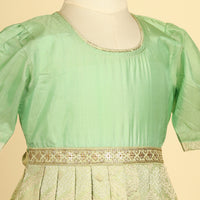 Green aura silk dress