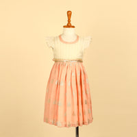 Peach Zari Chanderi Dress