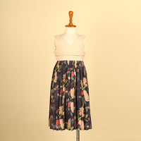 Cross Neck Peach Muslin Dress