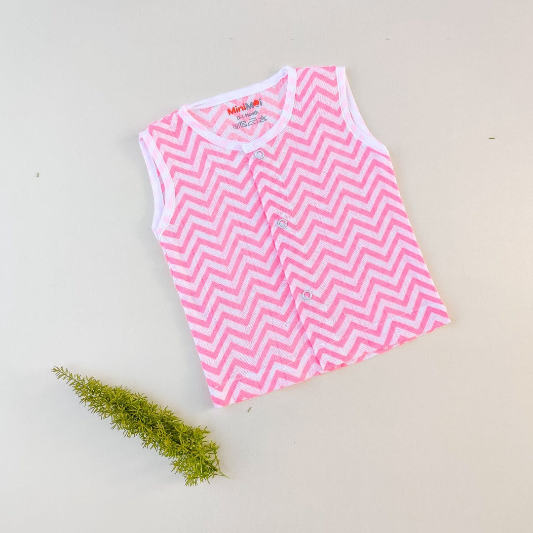 Pink Chevron-Muslin Jabla